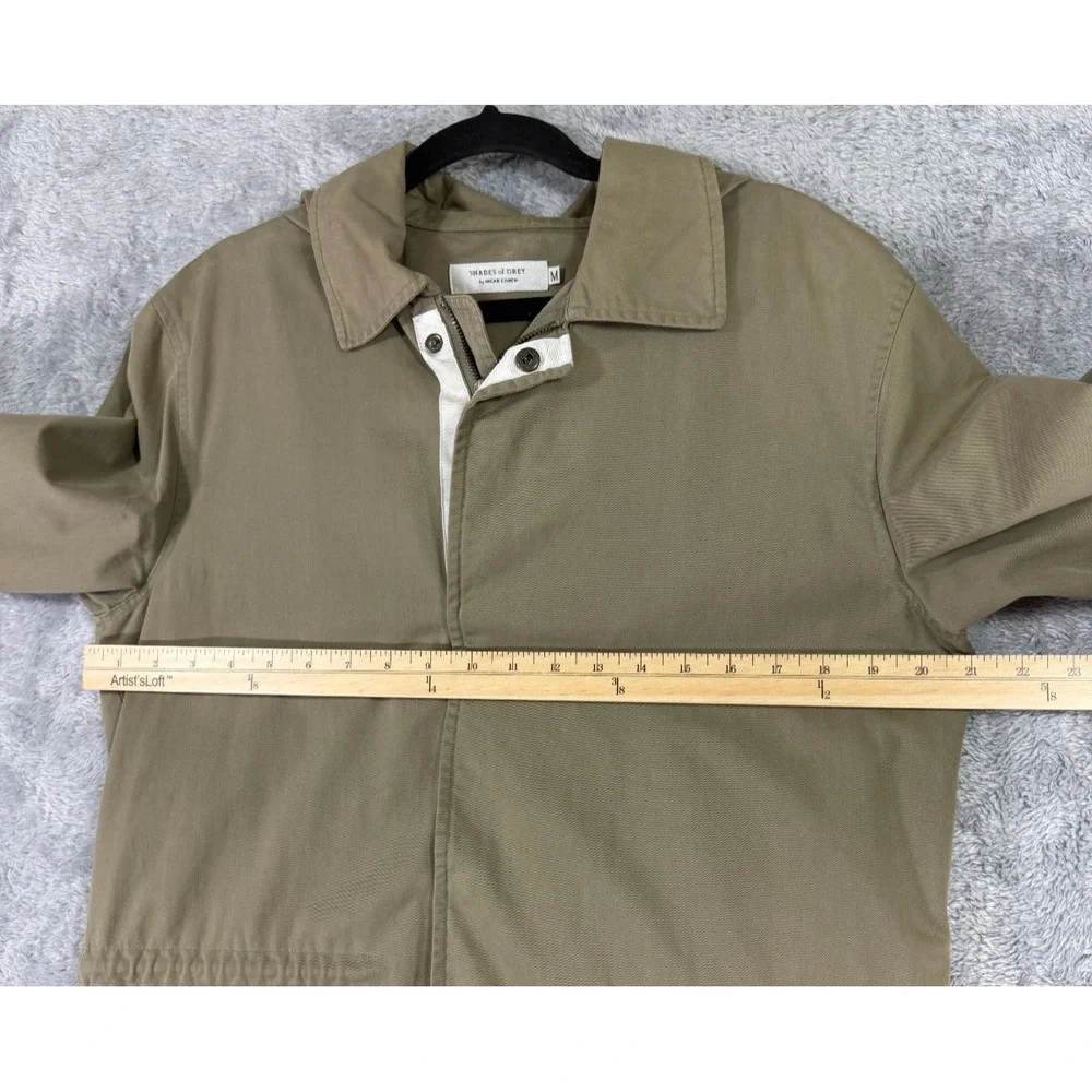 Shades‎ of Grey Micah Cohen Jacket Mens M Green Hooded Zip Snap Lined Minimalist